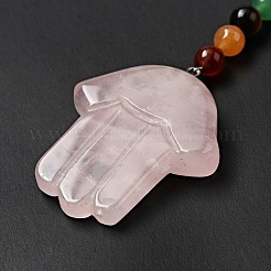 Natural Rose Quartz Chakra Keychain&nbsp;KEYC-F034-01G
