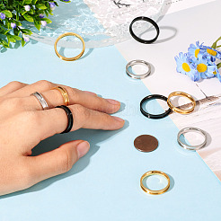 12Pcs 6 Size 201 Stainless Steel Grooved Finger Ring Settings&nbsp;RJEW-TA0001-06EB