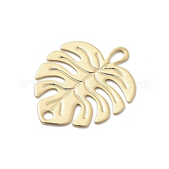Brass Laser Cut Leaf Connector Charms&nbsp;KK-A275-03G
