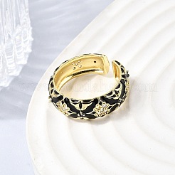 Brass Micro Pave Cubic Zirconia Cuff Open Rings for Women&nbsp;RJEW-B160-05G