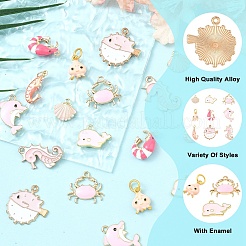 9Pcs 9 Styles Alloy Enamel Pendants&nbsp;ENAM-YW0008-11