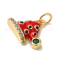 Rack Plating Brass Micro Pave Cubic Zirconia Pendants&nbsp;KK-U027-08G-B