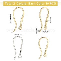 20Pcs 2 Color Brass Earring Hooks&nbsp;KK-PH0002-77