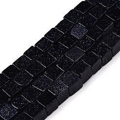 Synthetic Blue Goldstone Beads Strands&nbsp;G-T139-6x6-18B