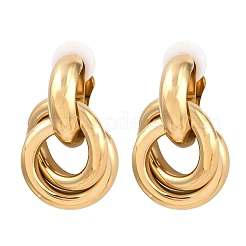 304 Stainless Steel Ring Stud Earrings&nbsp;EJEW-I320-15G
