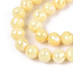 Anti-Tarnish Electroplate Glass Beads Strands&nbsp;GLAA-N056-8mm-05