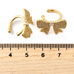 Brass Micro Pave Clear Cubic Zirconia Cuff Earrings&nbsp;EJEW-K309-06G