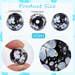 10Pcs Handmade Inner Flower Lampwork Beads&nbsp;LAMP-PA0001-02A