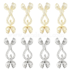 4Pcs Locking Double Brass Bead Tips&nbsp;KK-YW0004-92LG