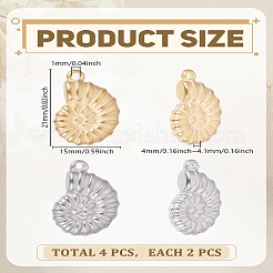 4Pcs 2 Colors 304 Stainless Steel Pendants&nbsp;STAS-LP0004-70
