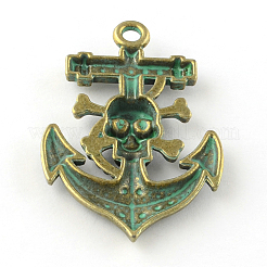 Anchor with Skull Zinc Alloy Big Pendants&nbsp;PALLOY-R065-155-LF