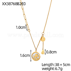 304 Stainless Steel Rocking Horse Pendant Necklaces&nbsp;STAS-OY007-64G