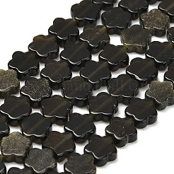 Natural Golden Sheen Obsidian Beads Strands&nbsp;G-B138-C26-01