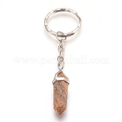 Natural & Synthetic Mixed Stone Pointed Keychain&nbsp;KEYC-JKC00161-M