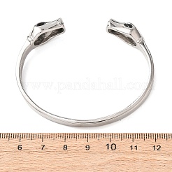 304 Stainless Steel Cuff Bangles for Women Men&nbsp;BJEW-P386-01AS