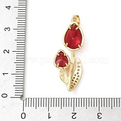 Brass Micro Pave Cubic Zirconia Pendants&nbsp;KK-A303-14G-01