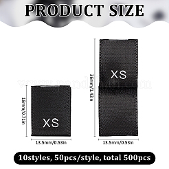 500Pcs 10 Styles Polyester Clothing Size Labels&nbsp;FIND-BC0014-07A