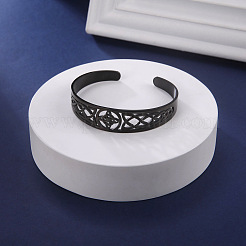 Witch Knot Hollow Out 304 Stainless Steel Cuff Bangles for Women&nbsp;FS-WG44EC4-03
