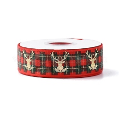 25 Yards Flat Christmas Theme Printed Polyester Grosgrain Ribbon&nbsp;OCOR-C004-04D