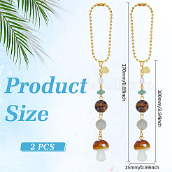 2Pcs Alloy Sun & Glass Pendant Decorations&nbsp;AJEW-ME0001-52A