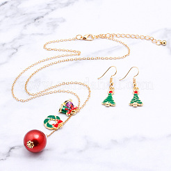 Christmas Alloy Enamel Pendant Necklaces & Dangle Earrings&nbsp;FS-WG15A06-01