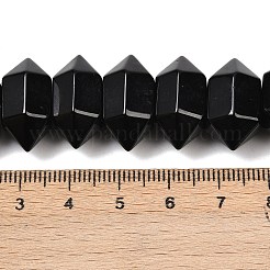 Natural Black Onyx(Dyed & Heated) Double Terminated Point Beads Strands&nbsp;G-T142-94