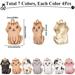 28Pcs 7 Colors Rack Plating Alloy Enamel Pendants&nbsp;FIND-SC0012-10