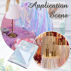 Polyester Iridescent Holographic Fabric Fabric&nbsp;DIY-WH0622-772C