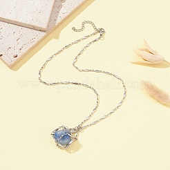 Tarnish Resistant 304 Stainless Steel Link Chain Macrame Pouch Empty Stone Holder for Pendant Necklaces Making&nbsp;NJEW-JN04398