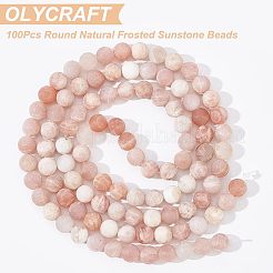 100Pcs Round Natural Sunstone Beads&nbsp;G-OC0001-37