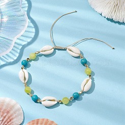 Cowrie Shell and Gemstone Beads Anklets&nbsp;AJEW-AN00594