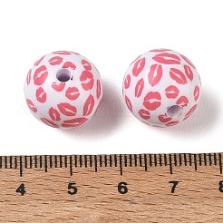 Printed Opaque Acrylic Beads&nbsp;AC-CBA6329-01B-02