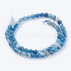 Natural Stripe Agate Beads Strands&nbsp;X-G-G581-6mm-05