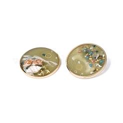 Brass & Epoxy Resin Pendants&nbsp;KK-Q082-04KCG-02