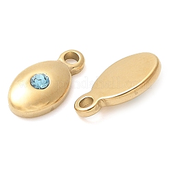 304 Stainless Steel with Rhinestone Charms&nbsp;STAS-Q345-15G-03