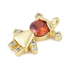 Rack Plating Brass Micro Pave Cubic Zirconia Pendants&nbsp;KK-H509-37G-02