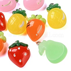 Opaque Resin Imitation Fruit Pendants&nbsp;RE-CBAFC07-01P