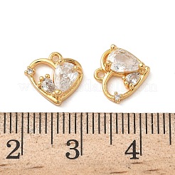 Brass Micro Pave Clear Cubic Zirconia Charms&nbsp;KK-B160-29G