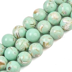 Synthetic Turquoise and Sea Shell Assembled Graduated Beads Strands&nbsp;GG-CBA2AE1-A07-C