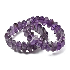 Bicone Natural Amethyst Beads Stretch Bracelets for Women Men&nbsp;BJEW-C097-05A