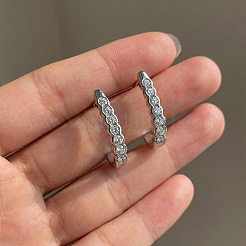 925 Sterling Silver Pave Moissanite Stud Earrings for Women&nbsp;ZZ2573