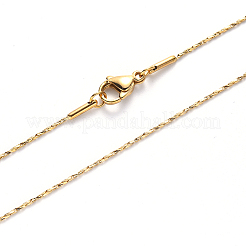 PVD Vacuum Plating 304 Stainless Steel Boston Link Chain Necklace&nbsp;NJEW-S420-006C-G