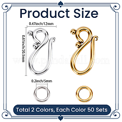 100Bags 2Colors Tibetan Style Hook and Eye Clasps&nbsp;FIND-SP0006-15