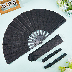 Glitter Plastic & Oxford Cloth Fan with Fan Bags&nbsp;AJEW-WH20022-89A