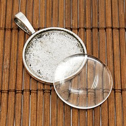 25mm Transparent Clear Domed Glass Cabochon Cover for Photo Pendant Making&nbsp;TIBEP-X0008-FF