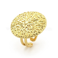 Flat Round Brass Cuff Rings for Women&nbsp;RJEW-C123-04G
