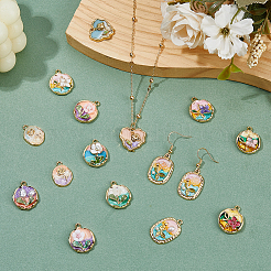 16Pcs 16 Styles Alloy Enamel Pendants&nbsp;ENAM-HS0001-11