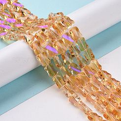 Faceted Electroplated Transparent Glass Beads Strands&nbsp;GLAA-G092-A01