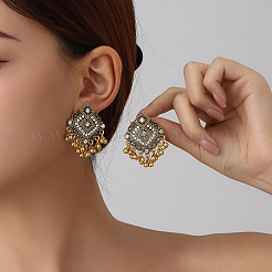 Alloy Crystal Rhinestone Rhombus Chandelier Earrings for Women&nbsp;WG50357-01