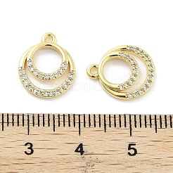 Brass Micro Pave Clear Cubic Zirconia Pendants&nbsp;ZIRC-P120-02G